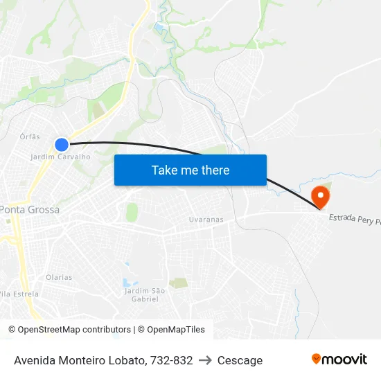 Avenida Monteiro Lobato, 732-832 to Cescage map