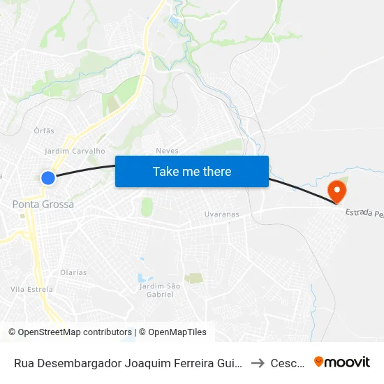 Rua Desembargador Joaquim Ferreira Guimarães, 21 to Cescage map