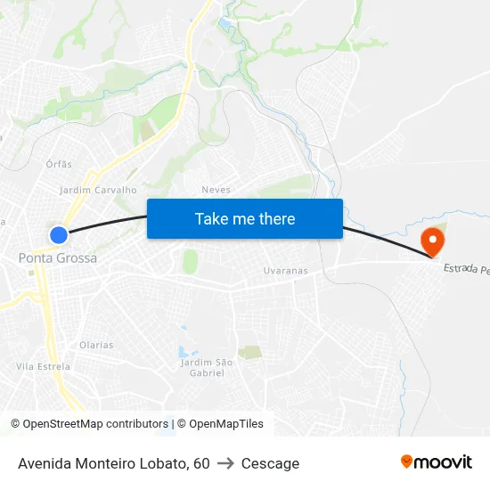 Avenida Monteiro Lobato, 60 to Cescage map