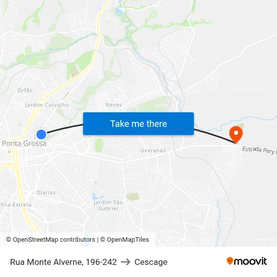 Rua Monte Alverne, 196-242 to Cescage map