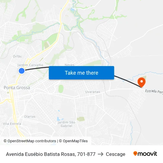 Avenida Eusébio Batista Rosas, 701-877 to Cescage map