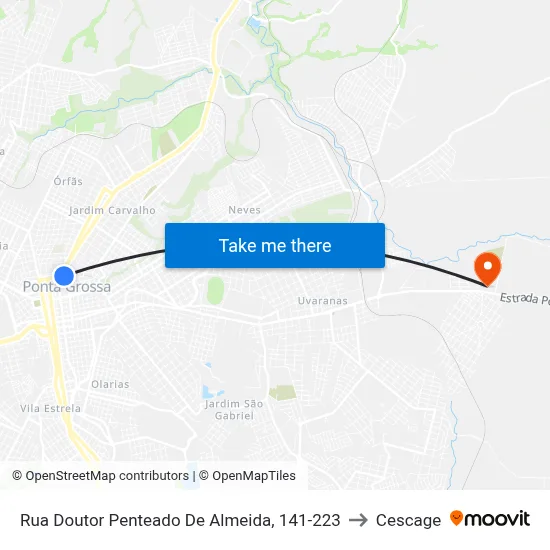 Rua Doutor Penteado De Almeida, 141-223 to Cescage map