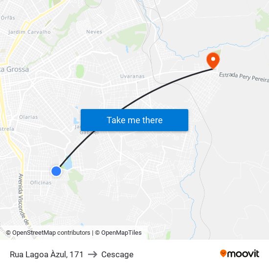 Rua Lagoa Àzul, 171 to Cescage map