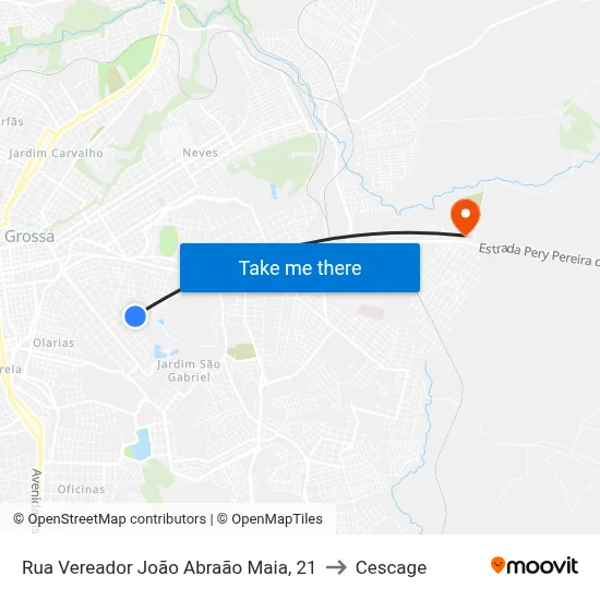 Rua Vereador João Abraão Maia, 21 to Cescage map