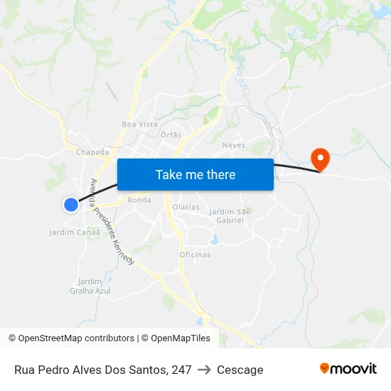 Rua Pedro Alves Dos Santos, 247 to Cescage map