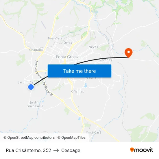 Rua Crisântemo, 352 to Cescage map