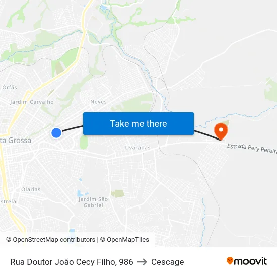 Rua Doutor João Cecy Filho, 986 to Cescage map