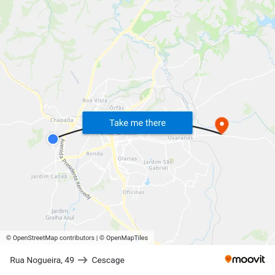 Rua Nogueira, 49 to Cescage map