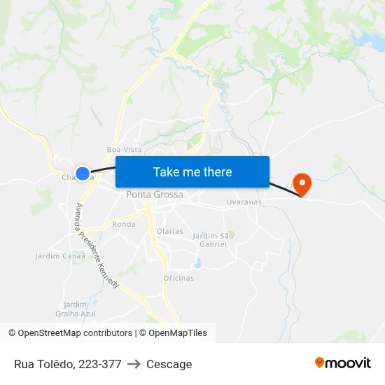 Rua Tolêdo, 223-377 to Cescage map
