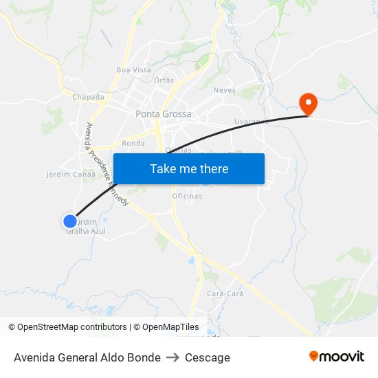 Avenida General Aldo Bonde to Cescage map