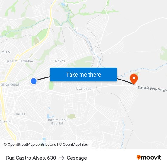 Rua Castro Alves, 630 to Cescage map