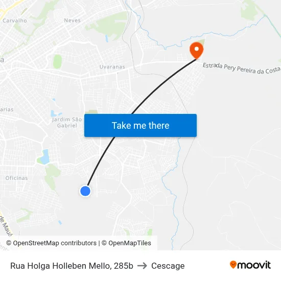 Rua Holga Holleben Mello, 285b to Cescage map