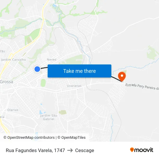 Rua Fagundes Varela, 1747 to Cescage map