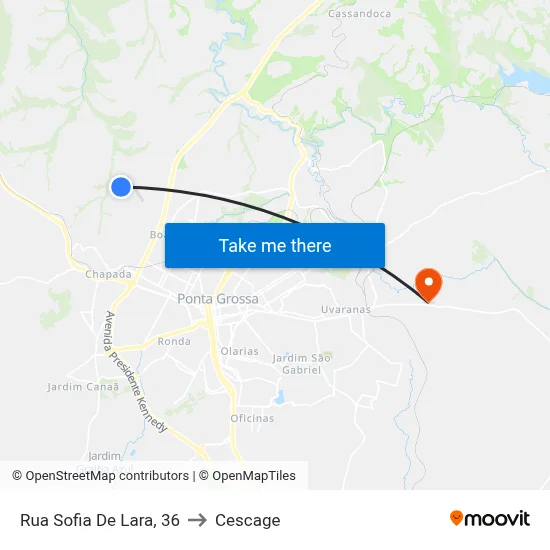 Rua Sofia De Lara, 36 to Cescage map