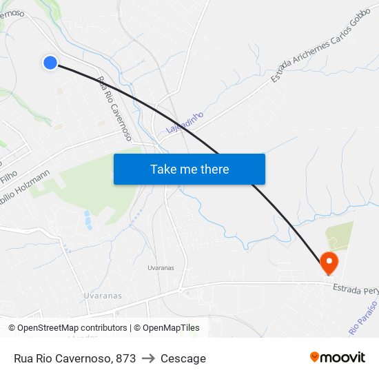 Rua Rio Cavernoso, 873 to Cescage map