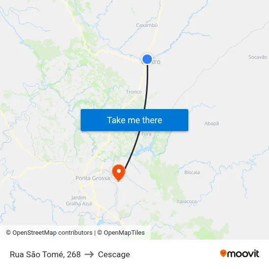 Rua São Tomé, 268 to Cescage map