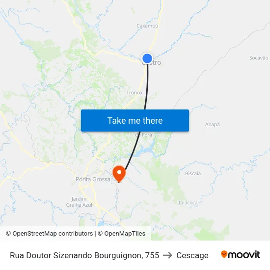 Rua Doutor Sizenando Bourguignon, 755 to Cescage map