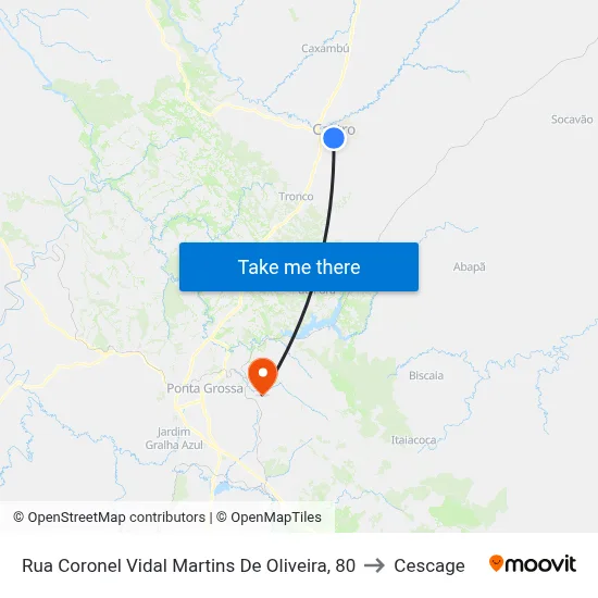 Rua Coronel Vidal Martins De Oliveira, 80 to Cescage map