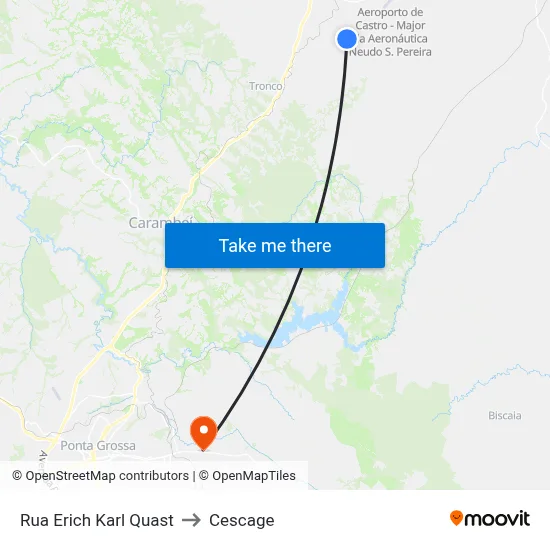 Rua Erich Karl Quast to Cescage map