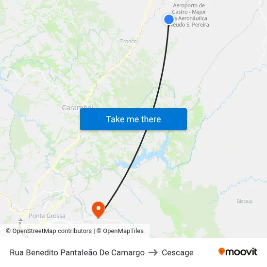 Rua Benedito Pantaleão De Camargo to Cescage map