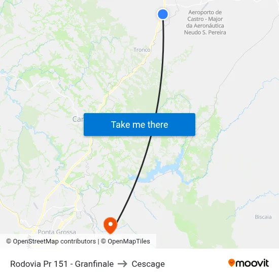 Rodovia Pr 151 - Granfinale to Cescage map