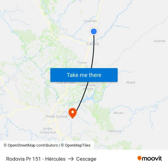 Rodovia Pr 151 - Hércules to Cescage map