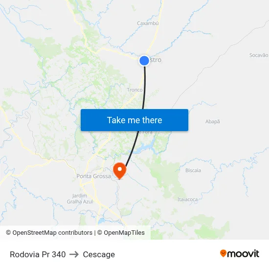 Rodovia Pr 340 to Cescage map