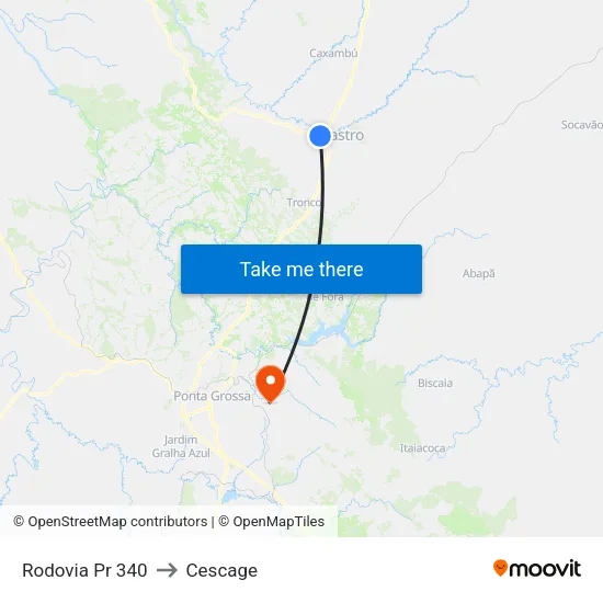 Rodovia Pr 340 to Cescage map