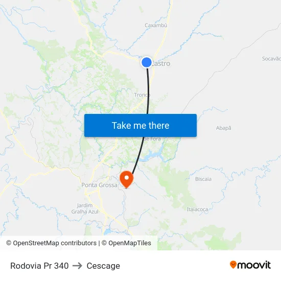 Rodovia Pr 340 to Cescage map