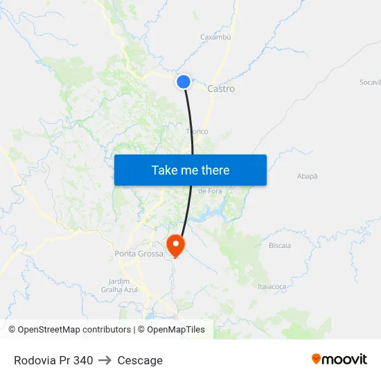 Rodovia Pr 340 to Cescage map