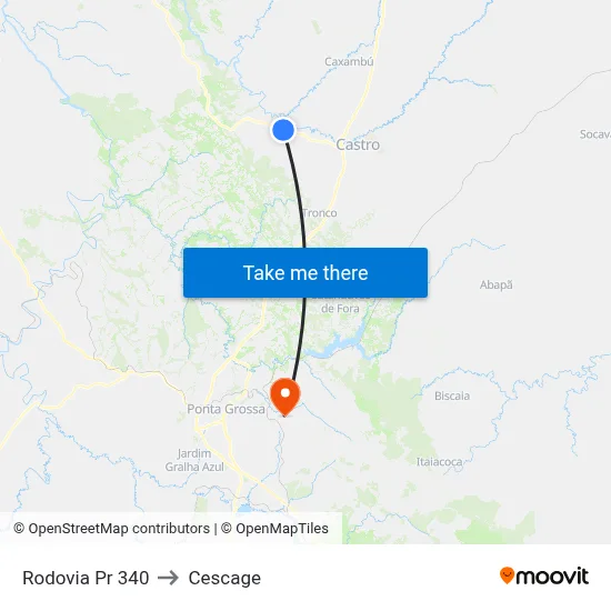 Rodovia Pr 340 to Cescage map