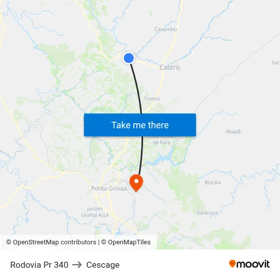 Rodovia Pr 340 to Cescage map