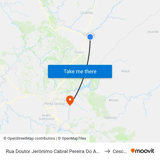 Rua Doutor Jerônimo Cabral Pereira Do Amaral, 1435 to Cescage map