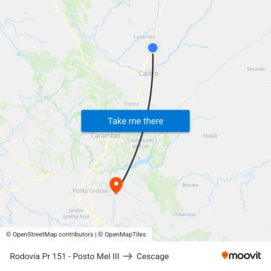 Rodovia Pr 151 - Posto Mel III to Cescage map