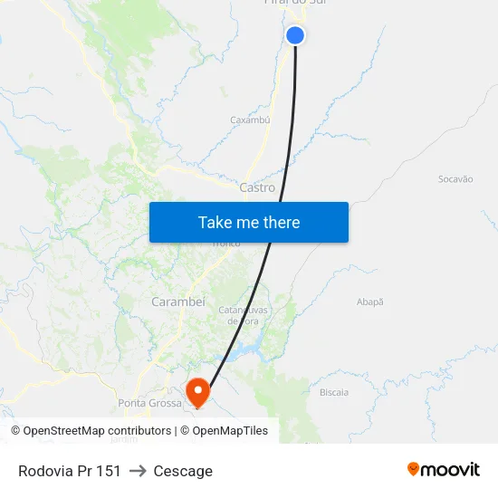 Rodovia Pr 151 to Cescage map