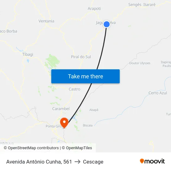 Avenida Antônio Cunha, 561 to Cescage map