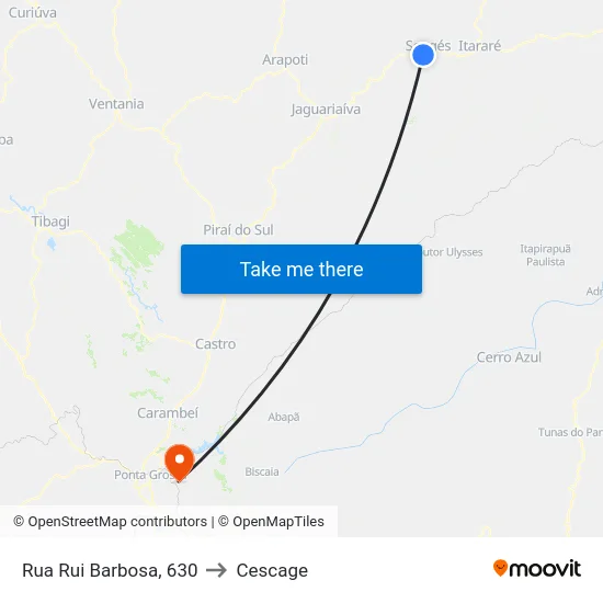 Rua Rui Barbosa, 630 to Cescage map