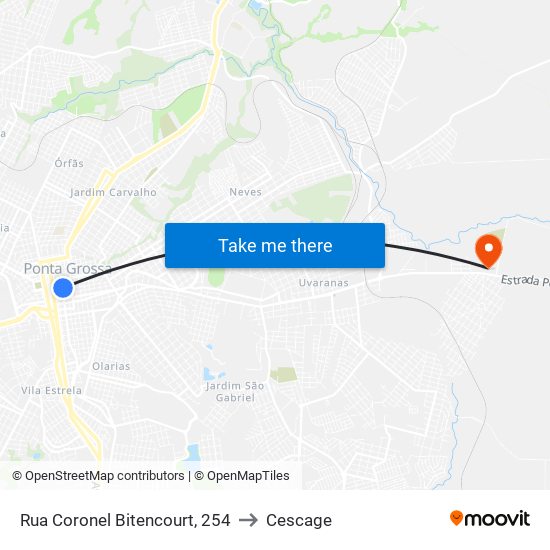 Rua Coronel Bitencourt, 254 to Cescage map