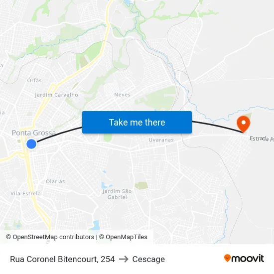 Rua Coronel Bitencourt, 254 to Cescage map