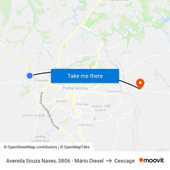 Avenida Souza Naves, 3806 - Mário Diesel to Cescage map