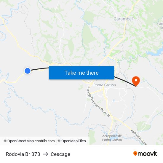 Rodovia Br 373 to Cescage map