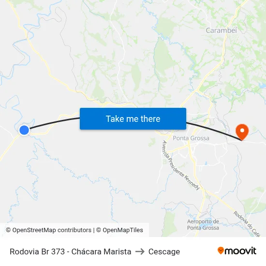 Rodovia Br 373 - Chácara Marista to Cescage map