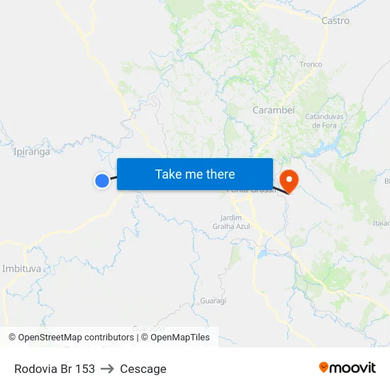 Rodovia Br 153 to Cescage map