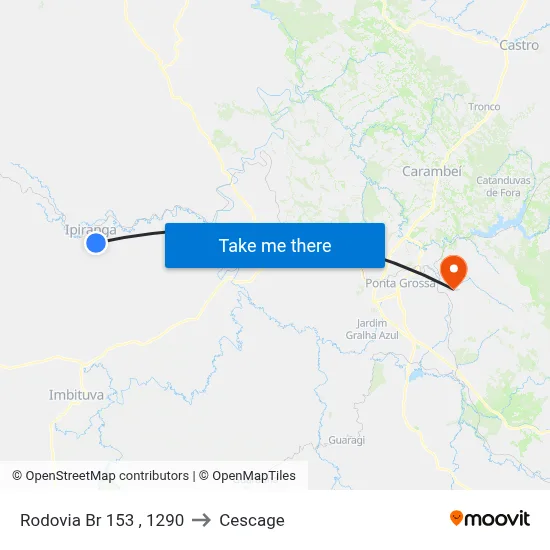 Rodovia Br 153 , 1290 to Cescage map