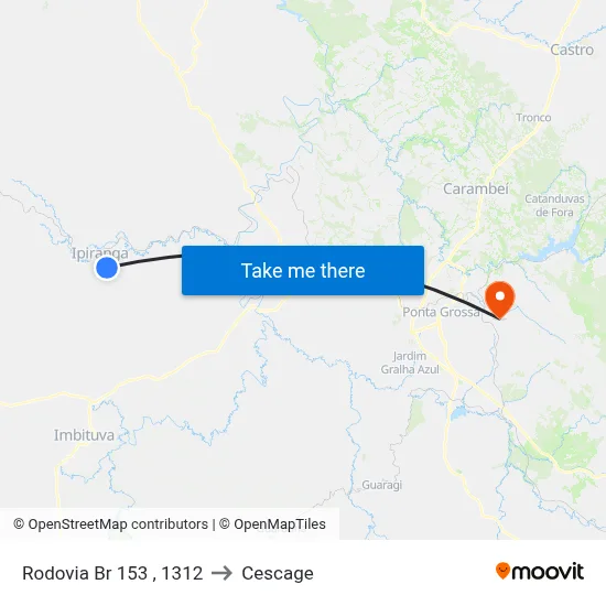 Rodovia Br 153 , 1312 to Cescage map