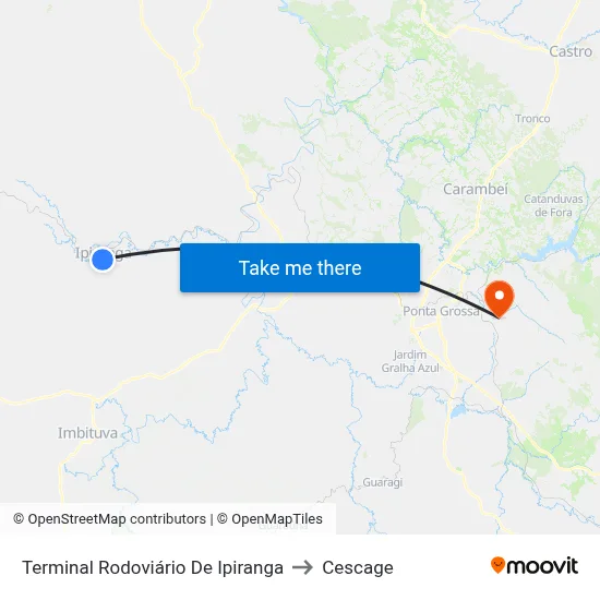 Terminal Rodoviário De Ipiranga to Cescage map