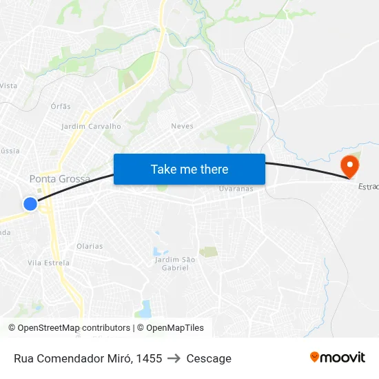 Rua Comendador Miró, 1455 to Cescage map