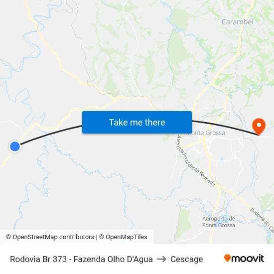 Rodovia Br 373 - Fazenda Olho D'Agua to Cescage map