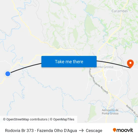Rodovia Br 373 - Fazenda Olho D'Agua to Cescage map