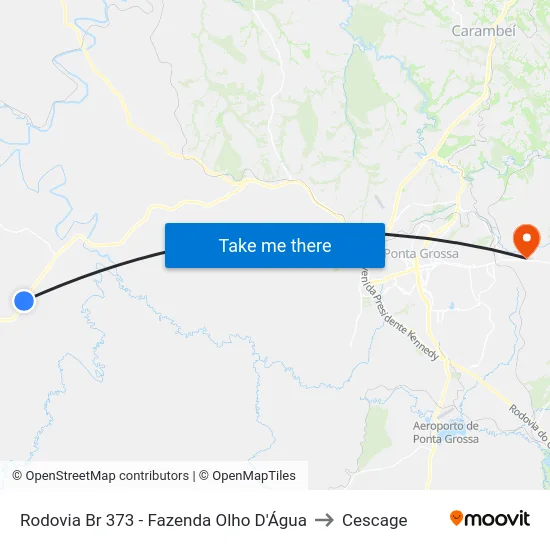 Rodovia Br 373 - Fazenda Olho D'Água to Cescage map